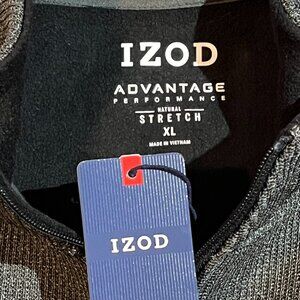 Men's IZOD Advantage Performance Shaker Fleece gray zip up Size XL